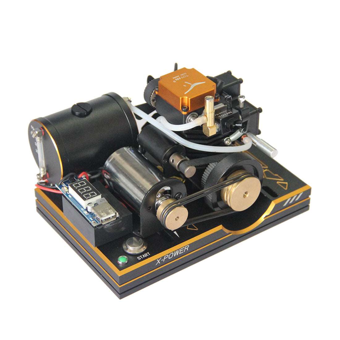 TOYAN 12V/5V Single-cylinder Four-stroke Modified Gasoline Engine Model with Digital Display