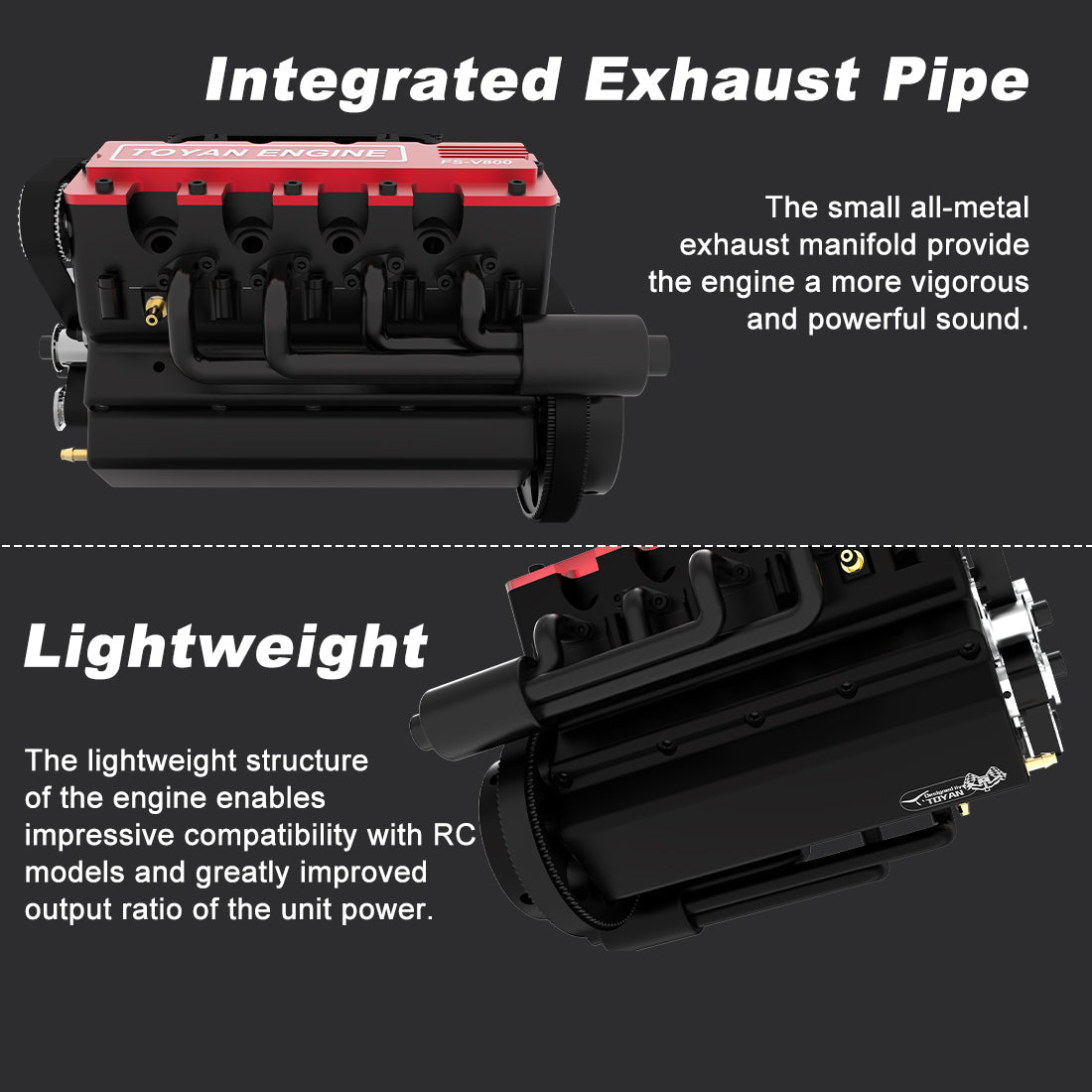 TOYAN V8 Engine FS-V800 28cc Nitro Engine - Build Your Own V8 Engine - V8 Engine Model Kit That Works - Firspet