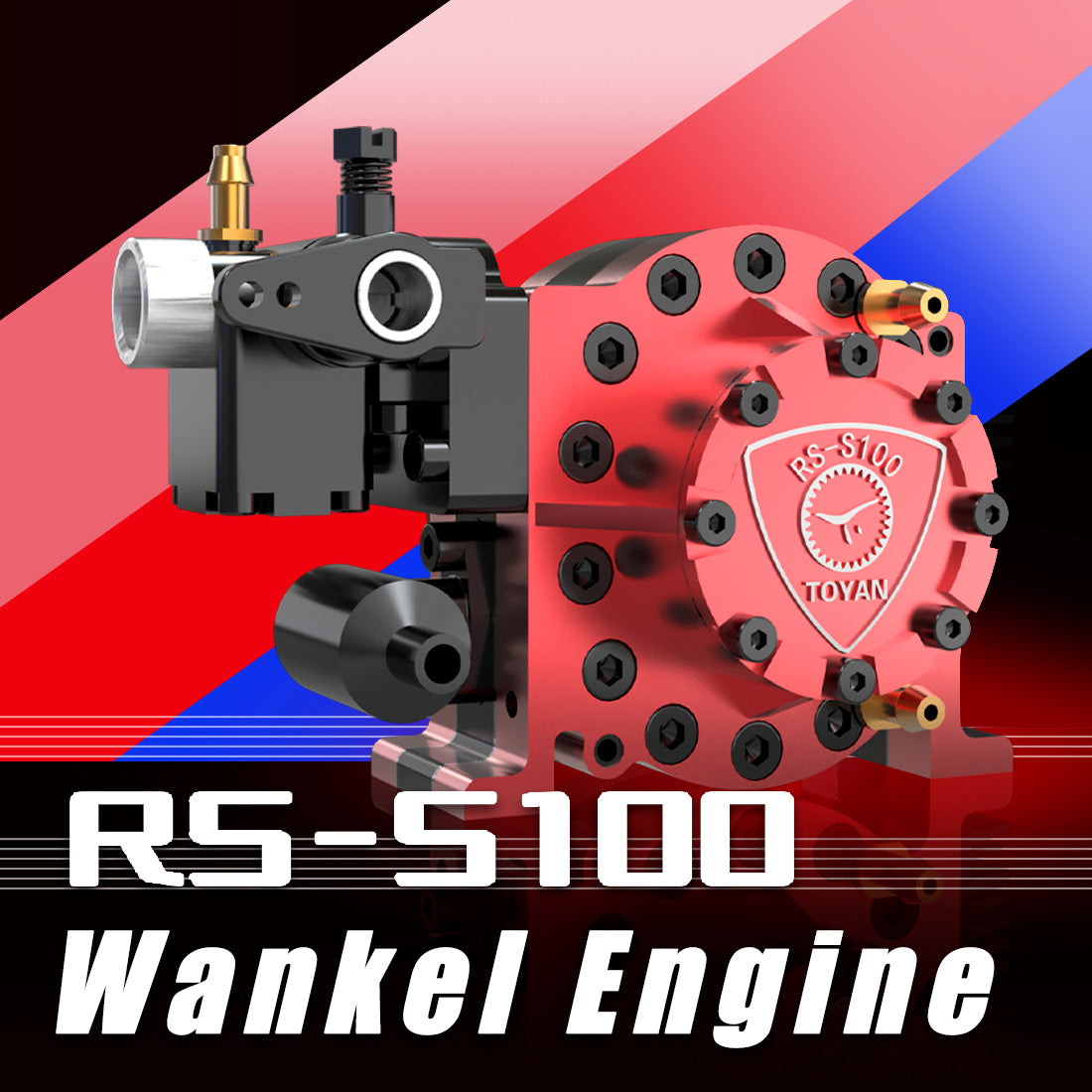 TOYAN RS-S100 2.46cc Mini Water-cooled Single Rotor Wankel Rotary Engine Model with Base and Starter Kit - Firspet