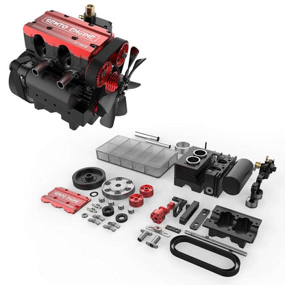 TOYAN FS-L200 2 Cylinder 4 Stroke Model Engine Kit - Build Your Own Engine that Works - Firspet