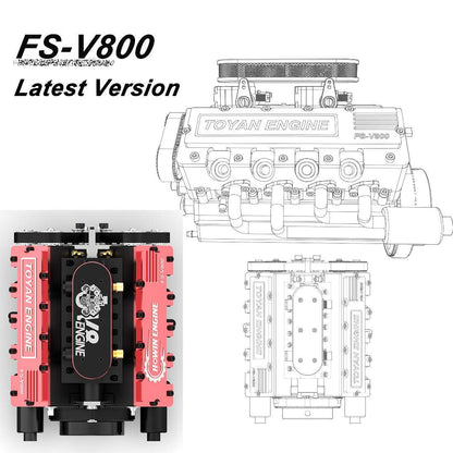 Start Ignition and Water Cooling Kit for HOWIN & TOYAN V8 Engine FS-V800 Engine - TOYAN Original - Firspet