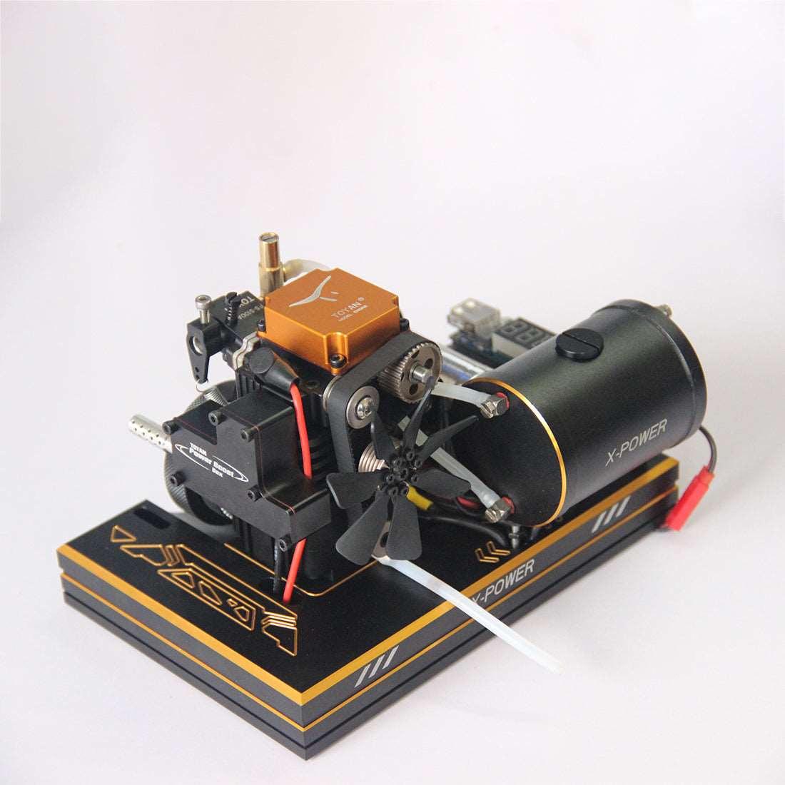 TOYAN 12V/5V Single-cylinder Four-stroke Modified Gasoline Engine Model with Digital Display