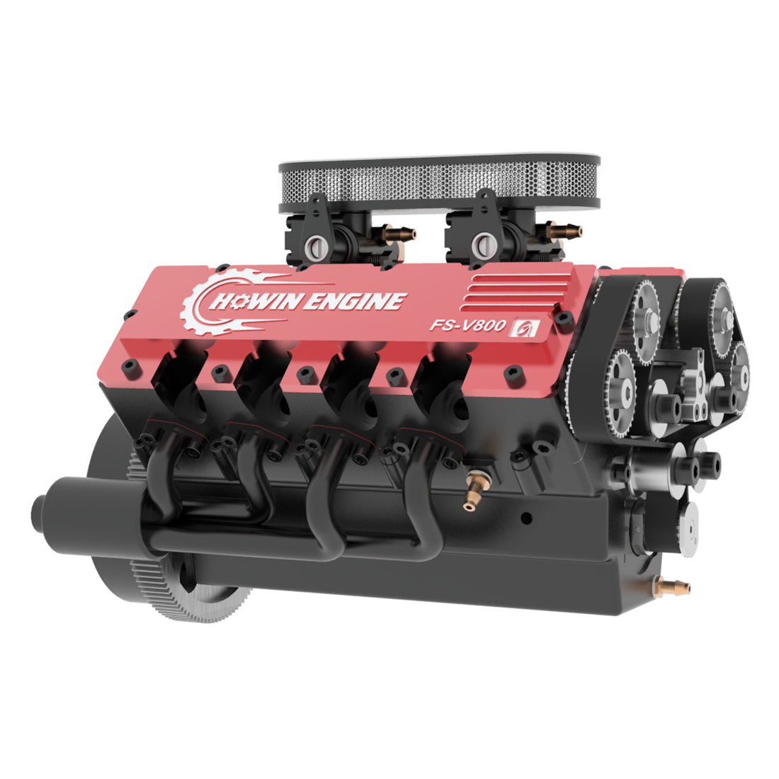 TOYAN & HOWIN V8 Engine FS-V800G 1/10 28cc Gasoline Engine with Starter Kit - Build Your Own V8 Engine - V8 Engine Model Kit That Works - Firspet