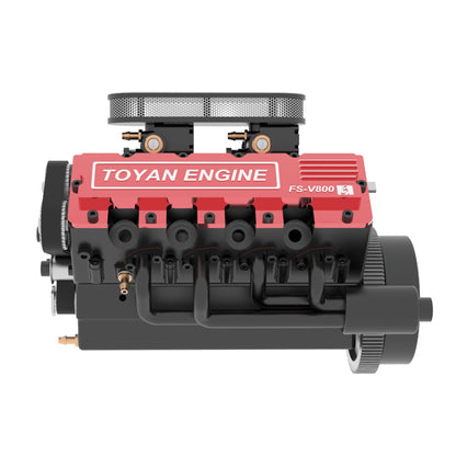 TOYAN & HOWIN V8 Engine FS-V800G 1/10 28cc Gasoline Engine with Starter Kit - Build Your Own V8 Engine - V8 Engine Model Kit That Works - Firspet