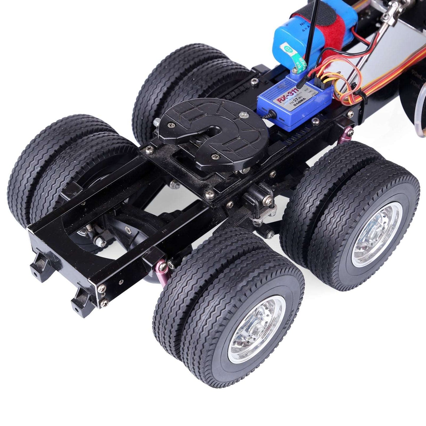 TOYAN FS-L200 Inline 2-cylinder 4-stroke Nitro Engine Modified Gas Powered RC Car - 1/14 6×4 3-axle Remote Control Tractor Vehicle Truck Frame DIY Assembly Kit