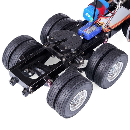 TOYAN FS-L200 Inline 2-cylinder 4-stroke Nitro Engine Modified Gas Powered RC Car - 1/14 6×4 3-axle Remote Control Tractor Vehicle Truck Frame DIY Assembly Kit