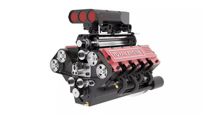 TOYAN V8 Engine FS-V800 28cc Engine Model Kit with Supercharger Accessories That Works - Firspet