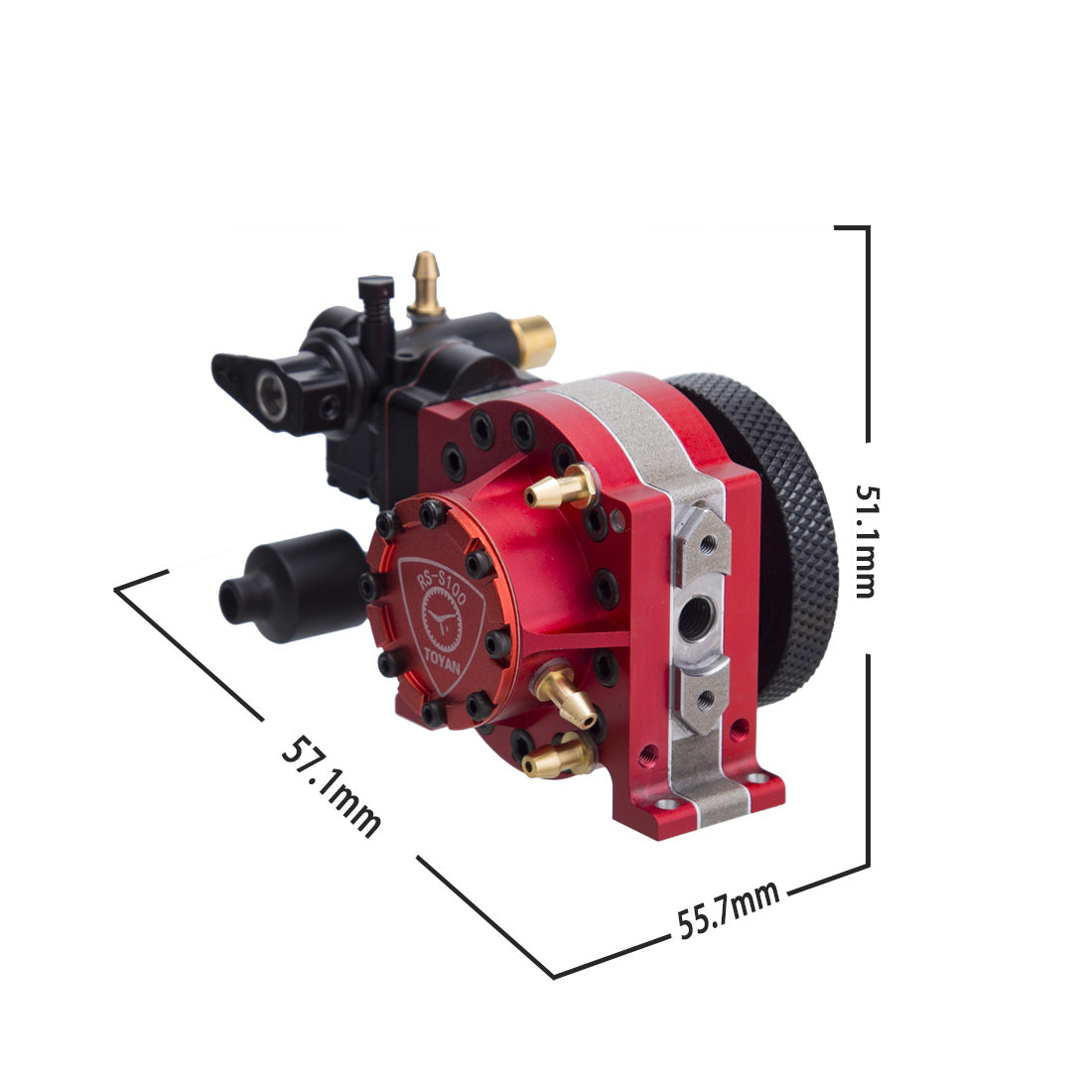 TOYAN RS-S100 2.46cc Mini Water-cooled Single Rotor Wankel Rotary Engine Model with Base and Starter Kit - Firspet