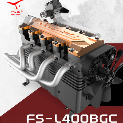 TOYAN FS-L400BGC 14CC Inline 4 Cylinder 4 Stroke OHC L4 Water-cooled Gasoline Engine Model for RC Model Car Ship Airplane - Firspet