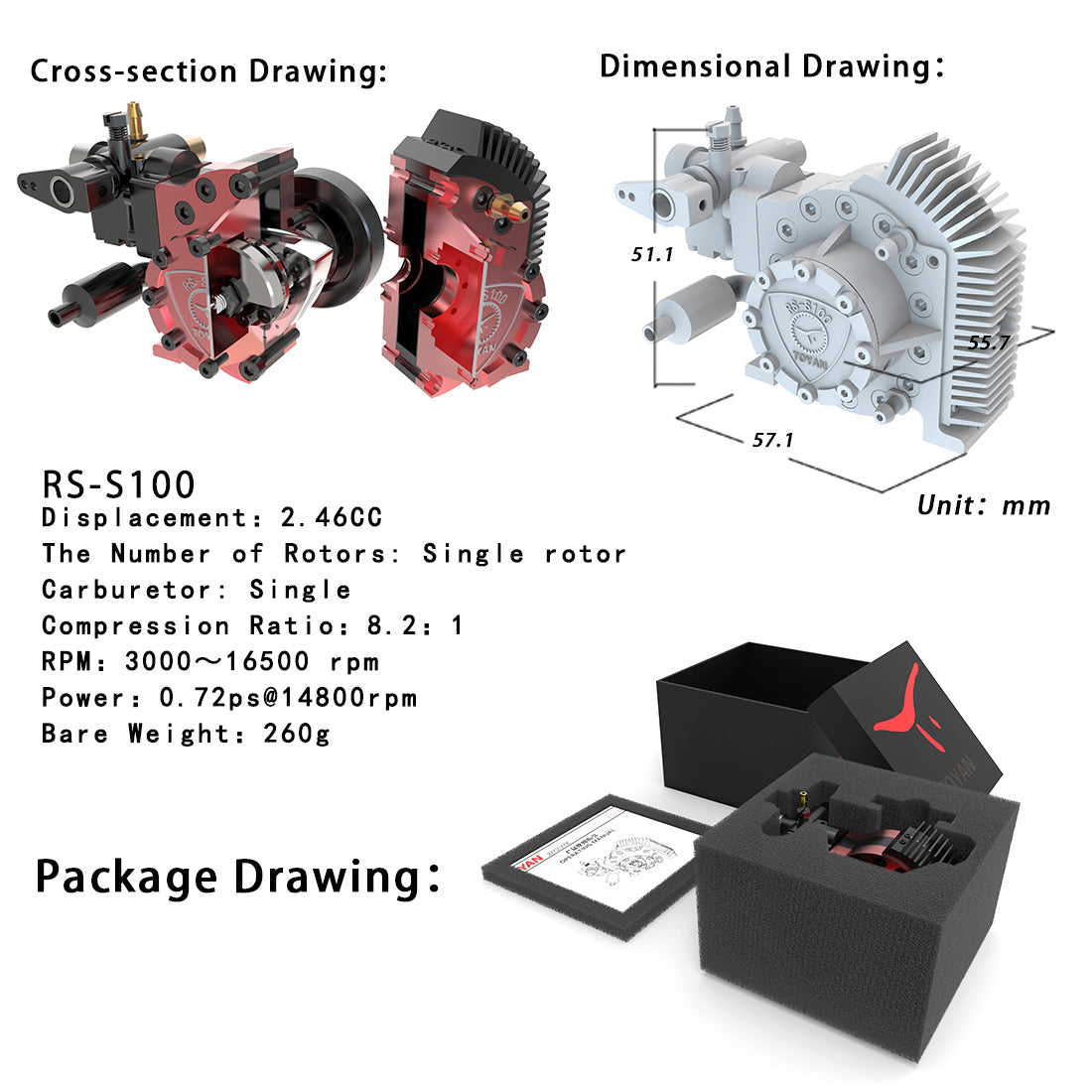 TOYAN Rotor Engine Wankel Rotary Engine Model - Firspet