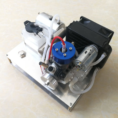 TOYAN Level 15 Modify Methanol Engine to Gasoline Engine Model DIY Micro 12V Generator Set with Water-cooled Radiator Device - Firspet