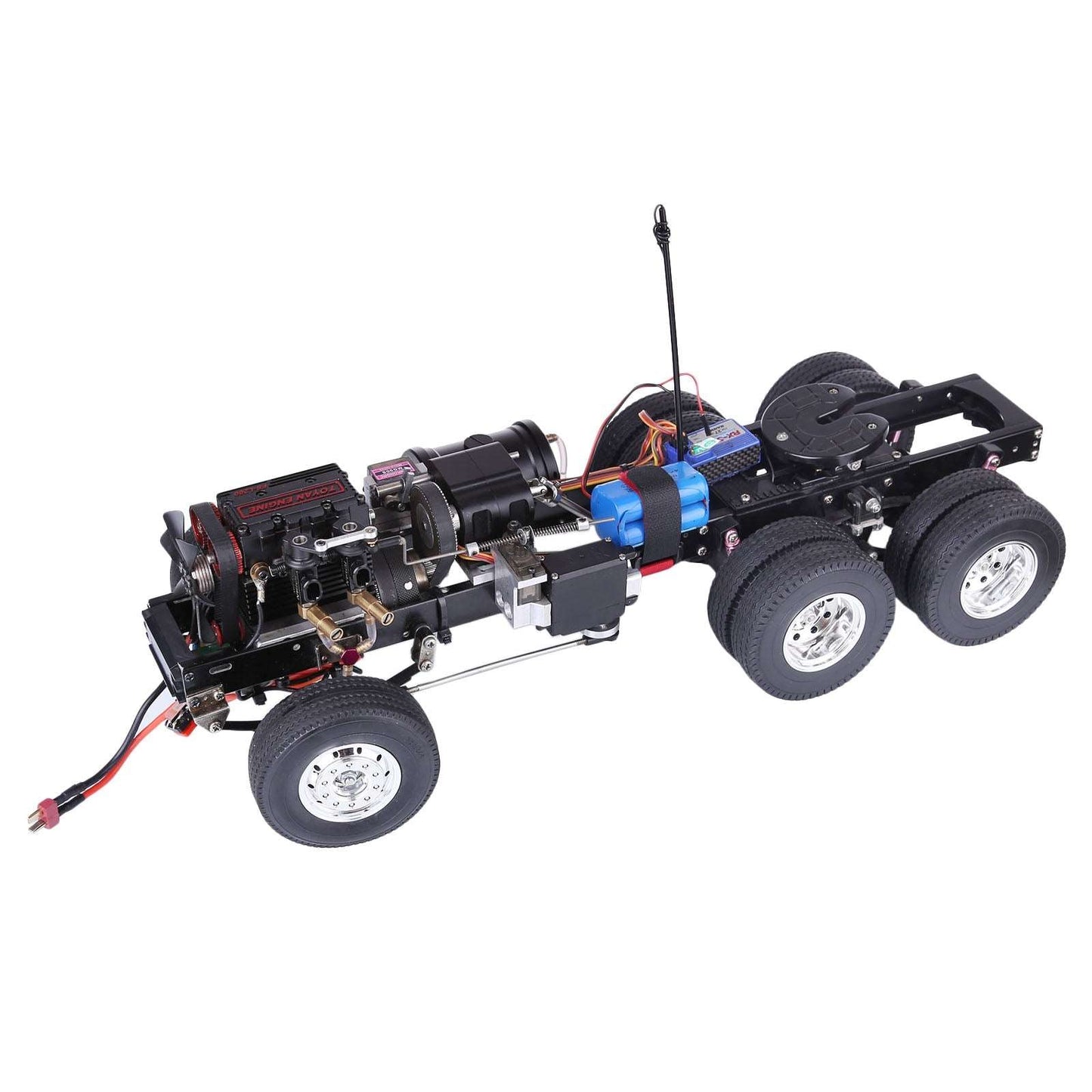 TOYAN FS-L200 Inline 2-cylinder 4-stroke Nitro Engine Modified Gas Powered RC Car - 1/14 6×4 3-axle Remote Control Tractor Vehicle Truck Frame DIY Assembly Kit